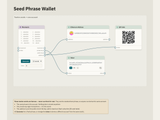 learn-eth canvas: a mnemonic node wired to address, QR, and value nodes.