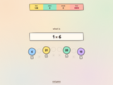 Mathness! quiz: 1 × 6 with four answer circles labeled S, E, J, and L.