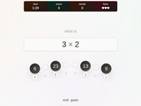 Mathness! quiz: 3 × 2 with four answer circles labeled S, F, J, and L.